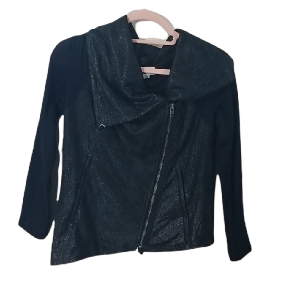 Helmut Lang Black Lamb Mixed Leather Jacket S